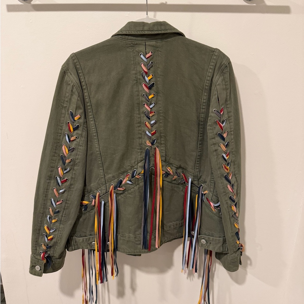 BLANKNYC Vintage Army Green Fringe Jacket